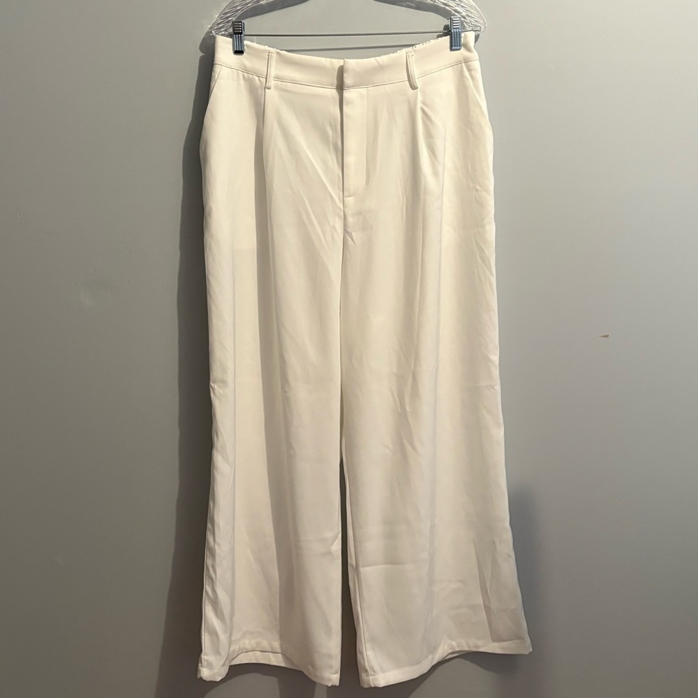 Cider Women’s 0XL White Wide Leg Trousers Classic Timeless Business Casual Pants - Picture 6 of 16